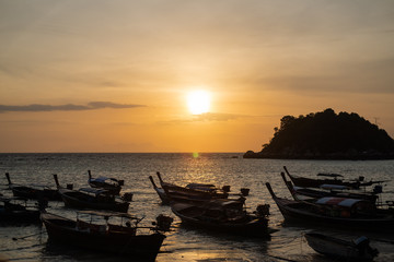 Beautiful Sunrise on the beach in Satun, Thailand