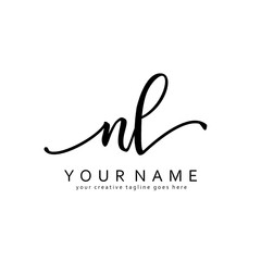Handwriting N L NL initial logo template vector