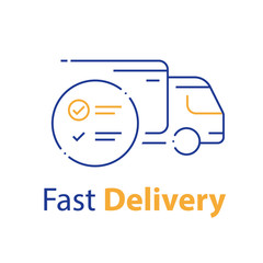 Fototapeta premium Truck delivery, distribution service, check list, order shipping, transportation company