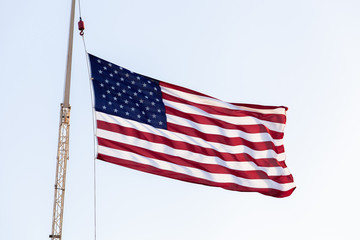 4th of July - Independence day. American flag blown in the wind USA flag