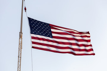 4th of July - Independence day. American flag blown in the wind USA flag