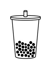 becher bubble tea trinken lecker blasen kugeln kügelchen bällchen kleine punkte getränk unterwegs durstig glas clipart design cool