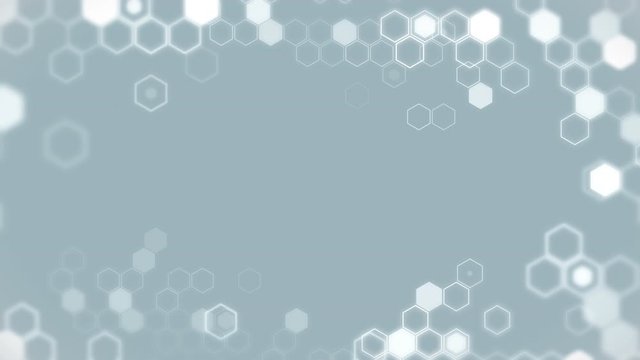 Hexagon geometric loop animation. Futuristic background. Honeycomb. Hexagonal digital element. Technology polygonal design.