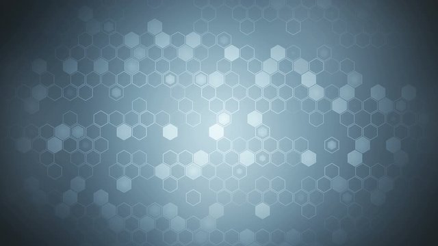 Hexagon geometric loop animation. Futuristic background. Honeycomb. Hexagonal digital element. Technology polygonal design.