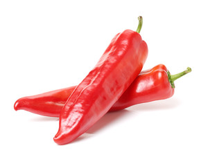 Fresh red pepper on white background