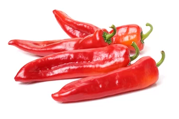Fotobehang Fresh red pepper on white background © zcy
