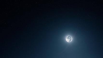 Fototapeta na wymiar Full moon in the starry sky
