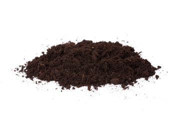 Patch of soil or mud isolated on white background
