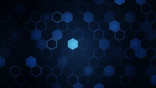 Hexagon geometric loop animation. Futuristic background. Honeycomb. Hexagonal digital element. Technology polygonal design.