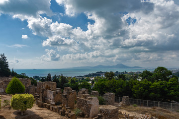 Antique ruins at the excavation site of the city of Carthage
