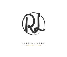 R L RL Beauty vector initial logo, handwriting logo of initial signature, wedding, fashion, jewerly, boutique, floral and botanical with creative template for any company or business.