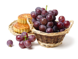 Mid-Autumn Festival moon cake on white background