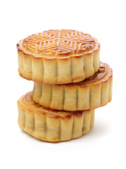 Mid-Autumn Festival moon cake on white background