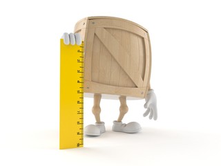 Crate character holding ruler