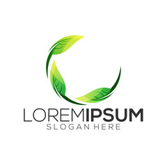 Leaf logo in a modern and elegant style