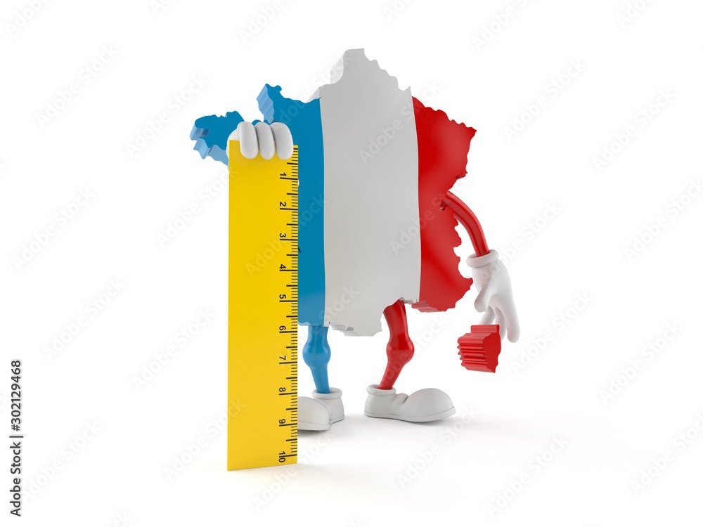 Poster france character holding ruler