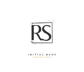 R S RS Beauty vector initial logo, handwriting logo of initial signature, wedding, fashion, jewerly, boutique, floral and botanical with creative template for any company or business.