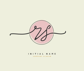 R S RS Beauty vector initial logo, handwriting logo of initial signature, wedding, fashion, jewerly, boutique, floral and botanical with creative template for any company or business.
