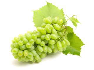 green grapes isolated on the white background