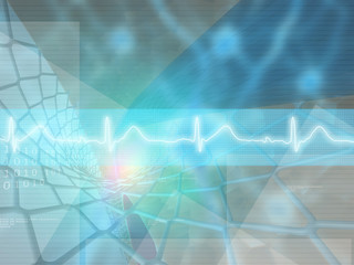 Heart health concept, abstract medical background. 3d illustration.