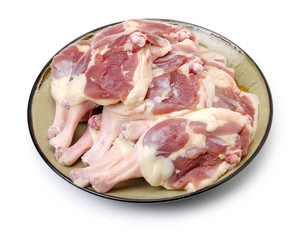 Duck legs on white background 