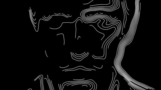  Topographic Contour Animation of face