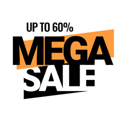 Mega Sale. Discount with the price is 60. An ad for an advertising campaign at retail on the day of purchase. vector illustration