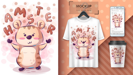 Cute hamster poster and merchandising