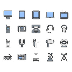 Communication device icon set.Vector illustration