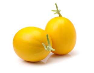 yellow honeydew melons isolated on white background 