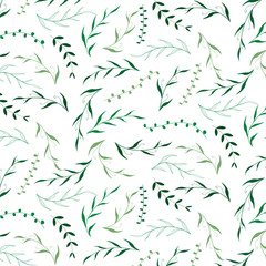 Hand drawn Green leave pattern design