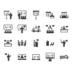 Presentation and meeting related icon and symbol set