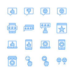 Feedback and customer review related icon set