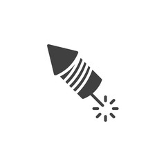 Fireworks rocket vector icon. filled flat sign for mobile concept and web design. Firecracker, explosive glyph icon. Symbol, logo illustration. Vector graphics