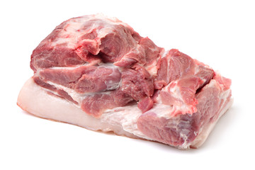 Raw pork meat isolated on white background 