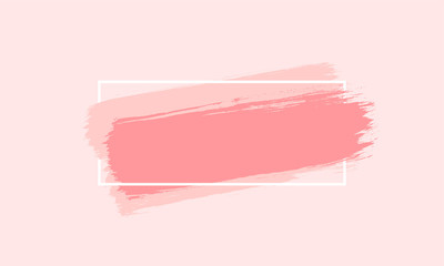 Light pink background with pink paint strokes and box with copy space for text