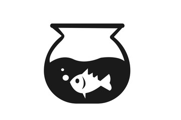 Fish in aquarium icon vector