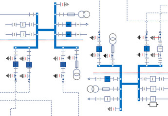 Electric wiring diagram for power transformers