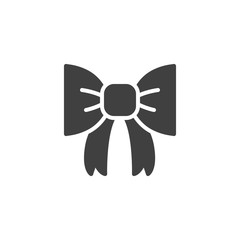 Christmas bow vector icon. filled flat sign for mobile concept and web design. Xmas decoration bow glyph icon. Symbol, logo illustration. Vector graphics