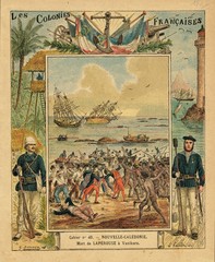 Nouvelle-Calédonie. couverture de cahier d'écolier avec l'ingénieur Jules Garnier (nickel)