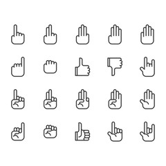 Hand icon and symbol set.
