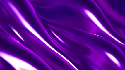 Luxury background with metal drapery fabric. 3d illustration, 3d rendering.