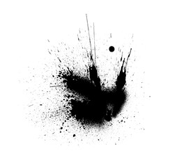 Black paint splat texture. Black splash brush
