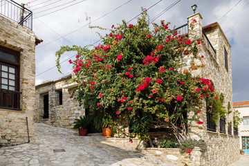 Fototapeta na wymiar Traditional houses in Skarinou village, Cyprus