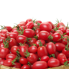 cherry tomatoes on white background 
