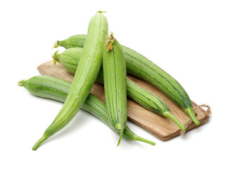 fresh loofah on the white background 