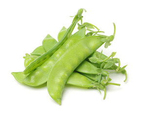 Snow peas isolated on white background