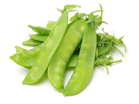 Snow peas isolated on white background