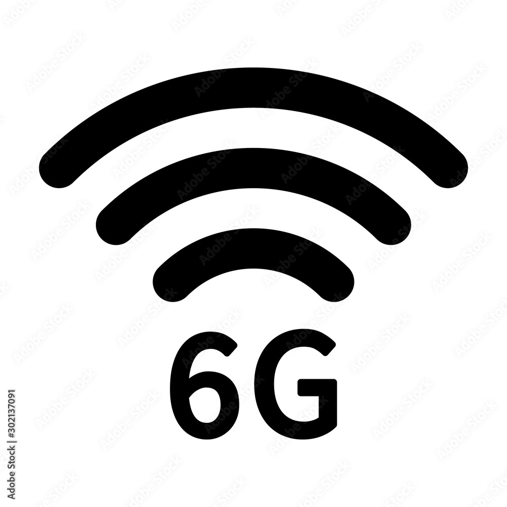 Poster 6g 6th generation mobile network wireless speed flat vector icon for apps and websites