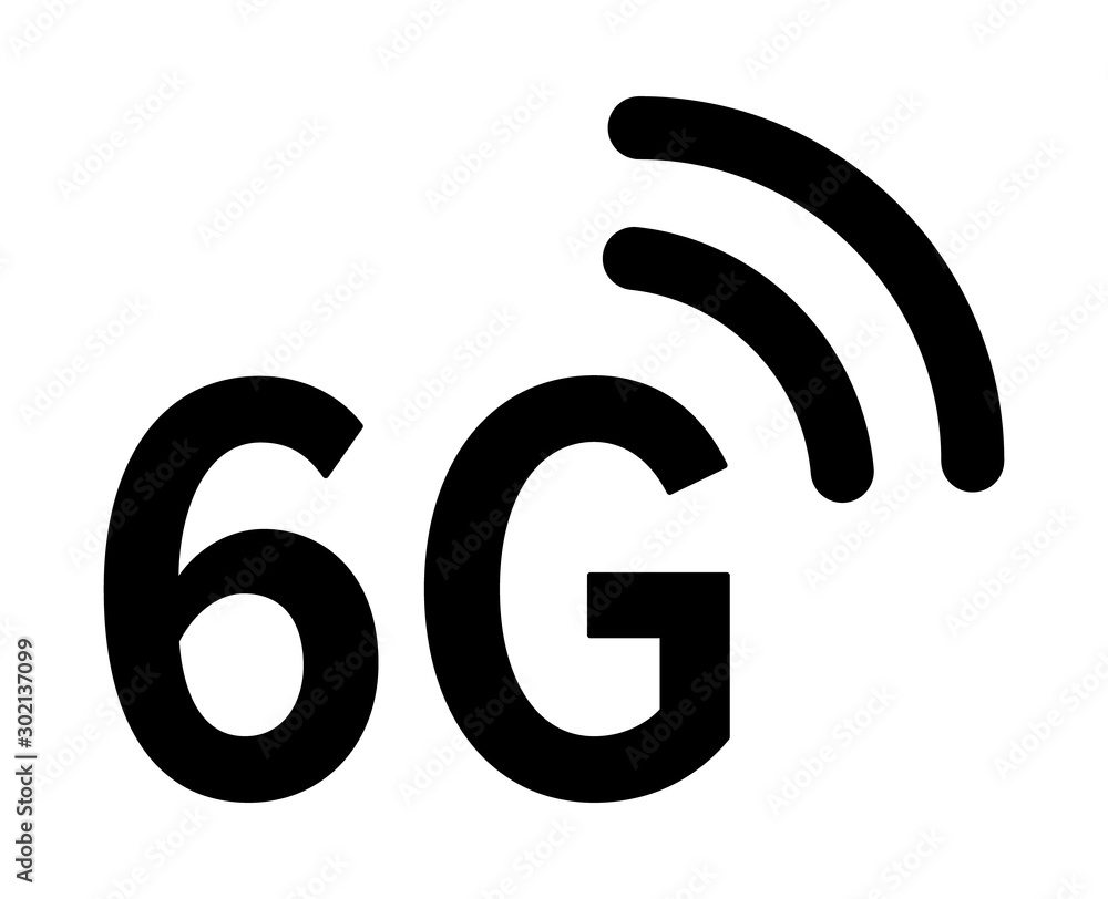 Poster 6g mobile / cellular network wireless speed flat vector icon for apps and websites